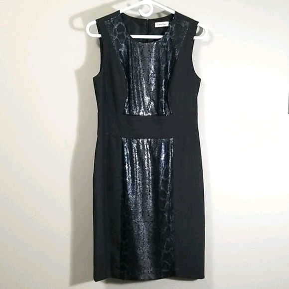 Calvin Klein Sequin Dress Size 6 Sleeveless Grey Lined - Picture 2 of 7